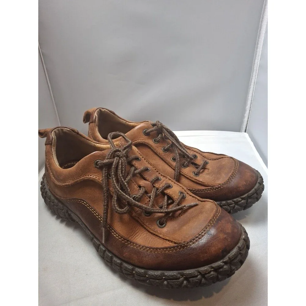 BORN Men's Brown Leather Casual Comfort Oxfords Lace Up Shoes Size 8